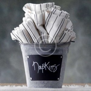 Zinc Bucket with Chalkboard Label